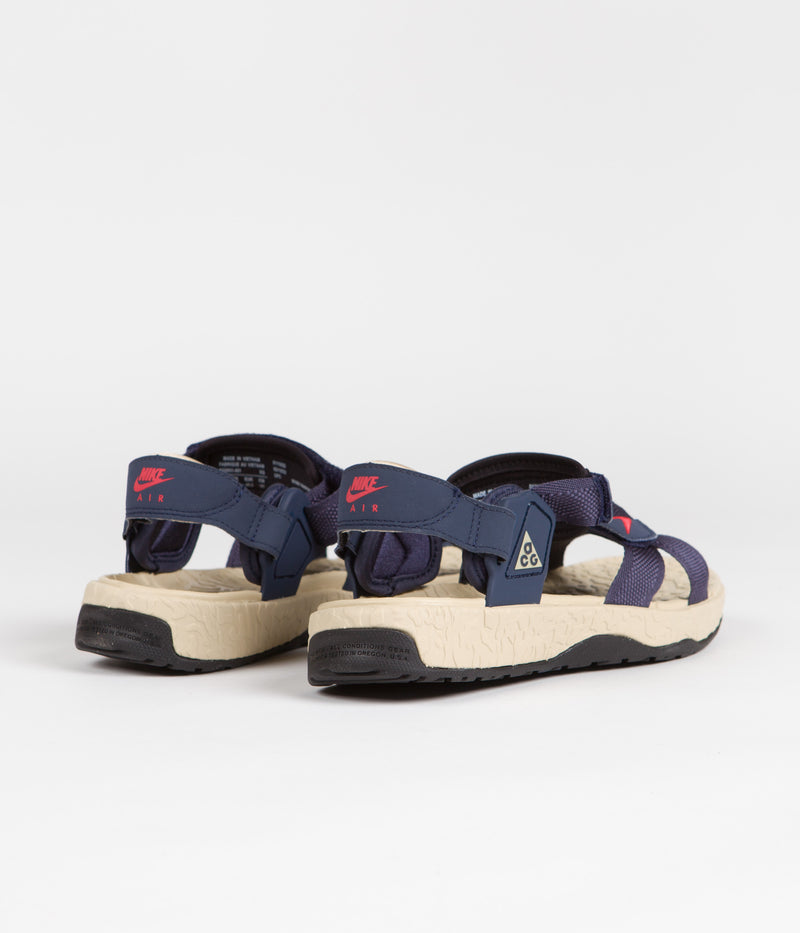 Nike ACG Air Deschutz+ Sandals in Midnight Navy and Light Crimson and Thunder Blue