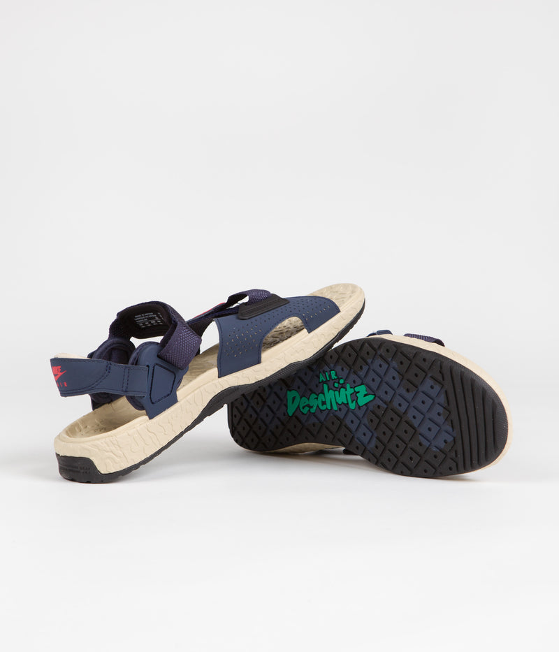Nike ACG Air Deschutz+ Sandals in Midnight Navy and Light Crimson and Thunder Blue