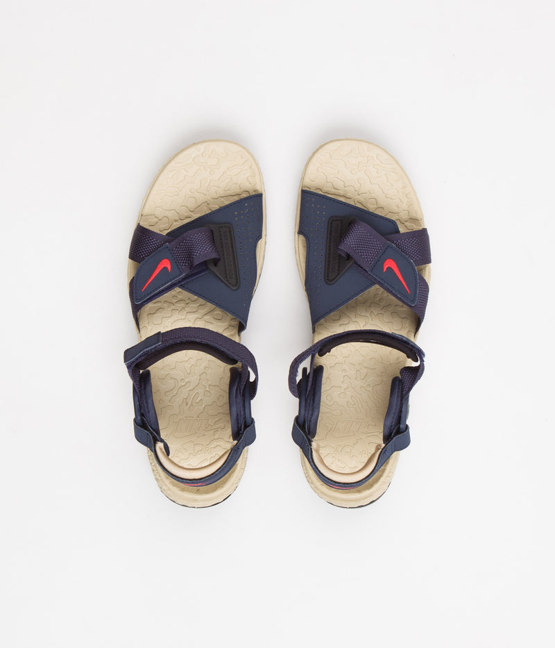 Nike ACG Air Deschutz+ Sandals in Midnight Navy and Light Crimson and Thunder Blue