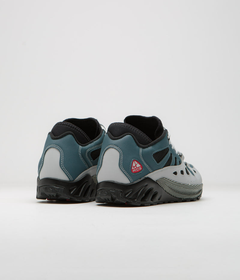 Nike ACG Air Exploraid Shoes in Ash Green and Varsity Red and Black - Neutral Grey