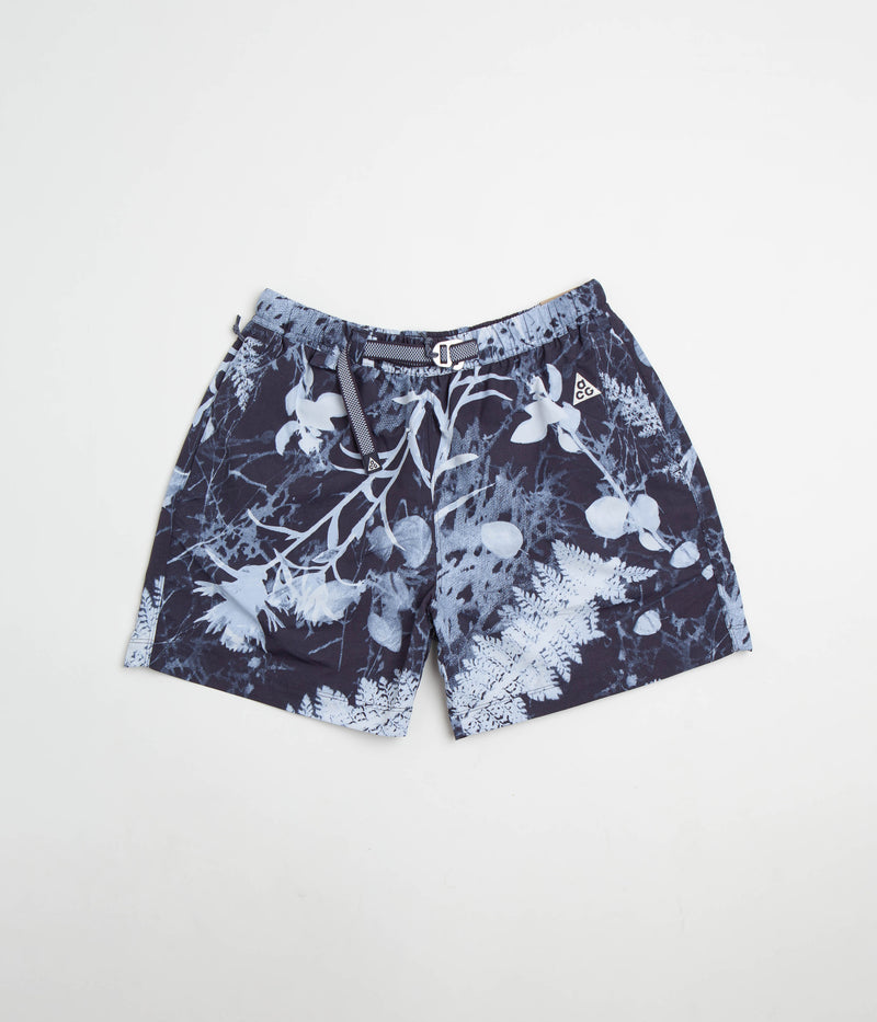 Nike ACG All Over Print Trail Shorts in Gridiron and Cobalt Bliss / Summit White