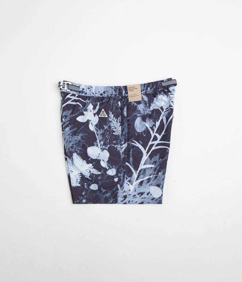 Nike ACG All Over Print Trail Shorts in Gridiron and Cobalt Bliss / Summit White