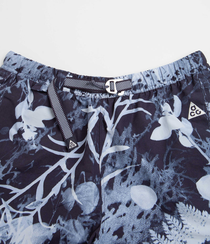 Nike ACG All Over Print Trail Shorts in Gridiron and Cobalt Bliss / Summit White