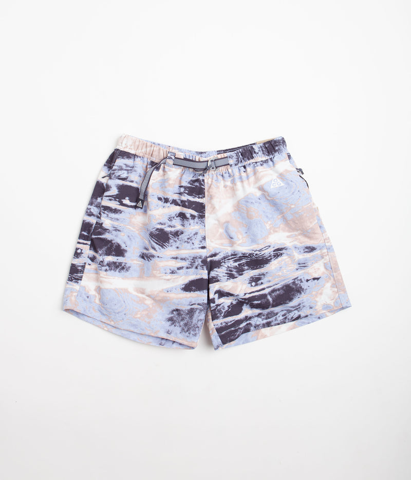 Nike ACG All Over Print Trail Shorts in Pink Oxford and Gridiron / Summit White