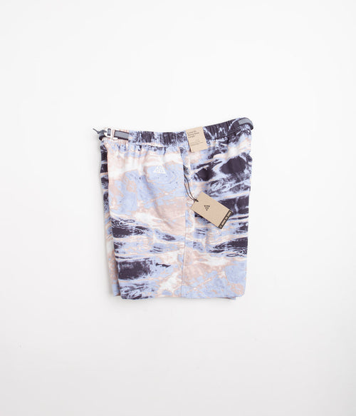Nike ACG All Over Print Trail Shorts in Pink Oxford and Gridiron / Summit White
