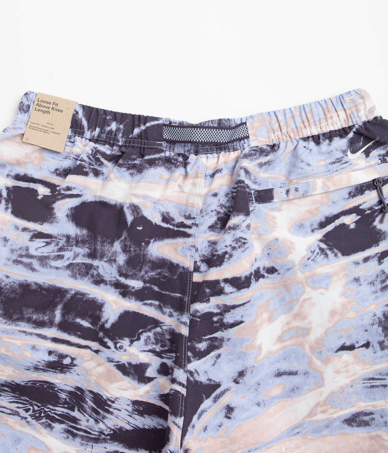 Nike ACG All Over Print Trail Shorts in Pink Oxford and Gridiron / Summit White