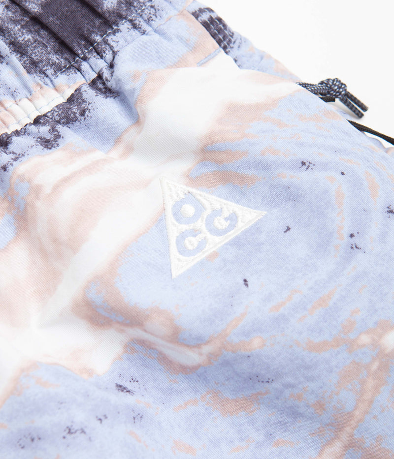 Nike ACG All Over Print Trail Shorts in Pink Oxford and Gridiron / Summit White