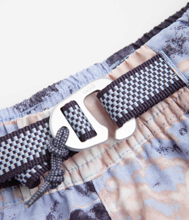 Nike ACG All Over Print Trail Shorts in Pink Oxford and Gridiron / Summit White