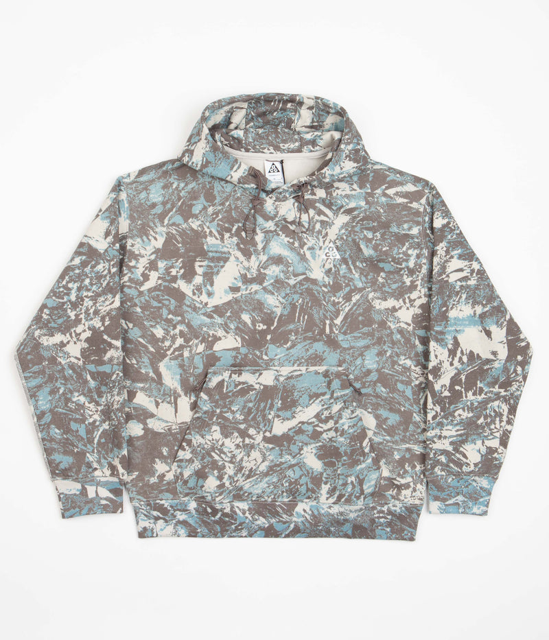 Nike ACG Allover Print Hoodie in Light Bone and Cave Stone / Summit White