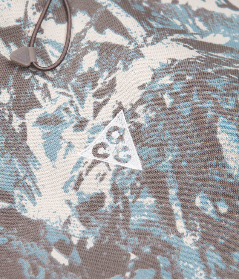 Nike ACG Allover Print Hoodie in Light Bone and Cave Stone / Summit White