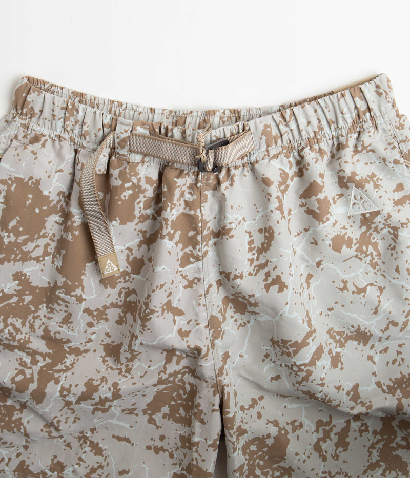 Nike ACG AOP Trail Shorts in Light Iron Ore and Summit White