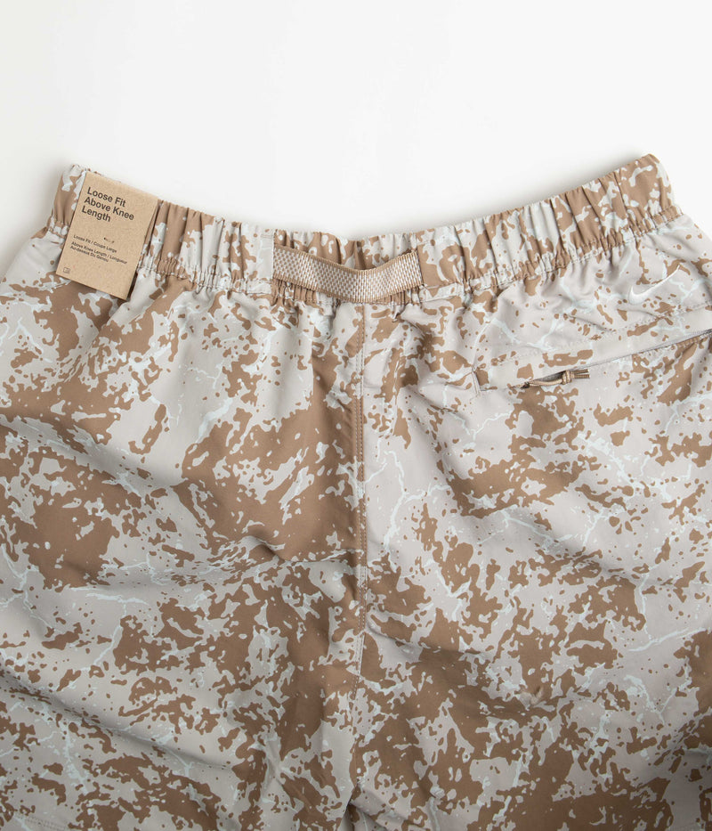 Nike ACG AOP Trail Shorts in Light Iron Ore and Summit White