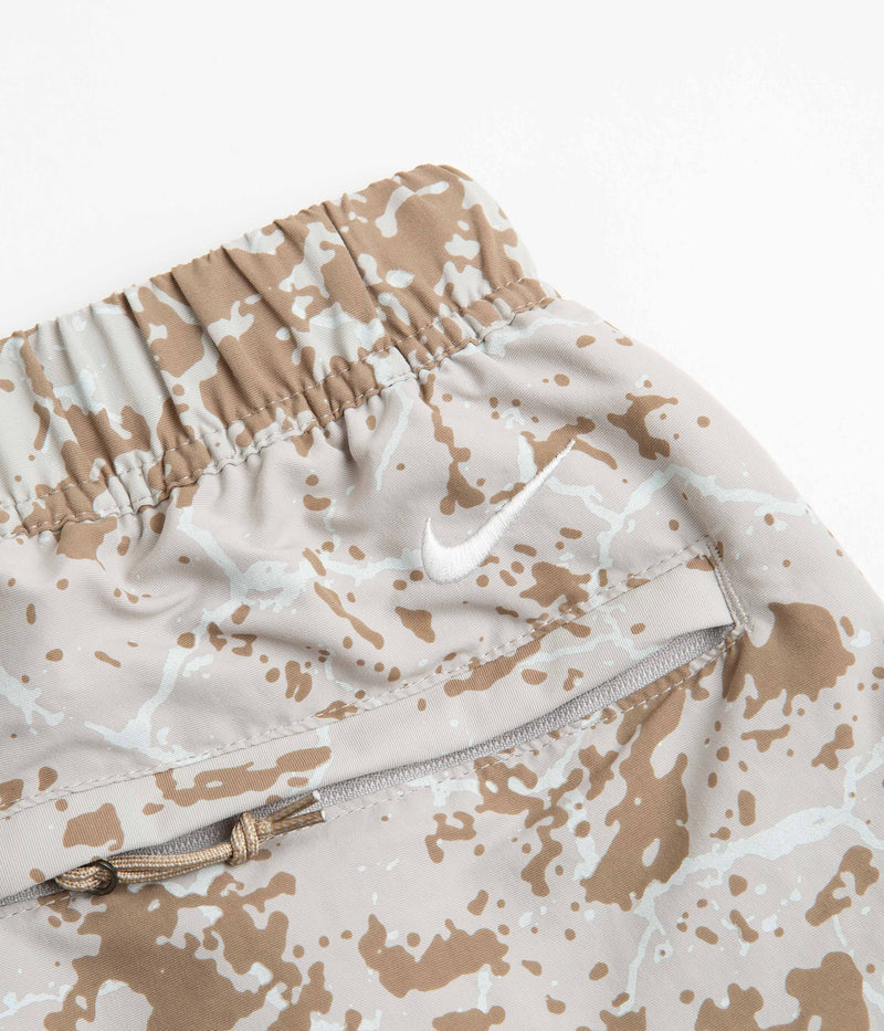 Nike ACG AOP Trail Shorts in Light Iron Ore and Summit White