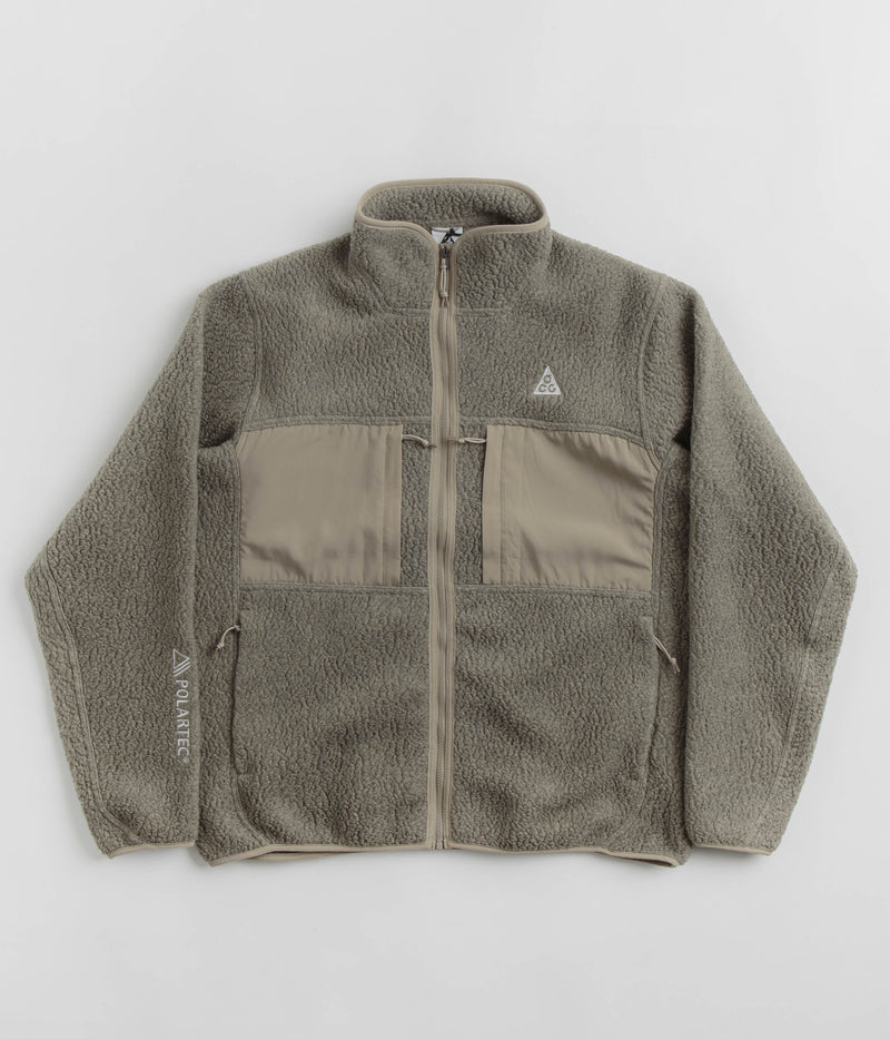 Nike ACG Arctic Wolf Full Zip Fleece in Khaki and Light Iron Ore / Summit White