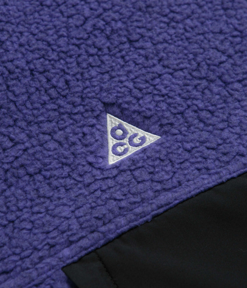 Nike ACG Arctic Wolf Full Zip Fleece in Persian Violet and Black / Summit White