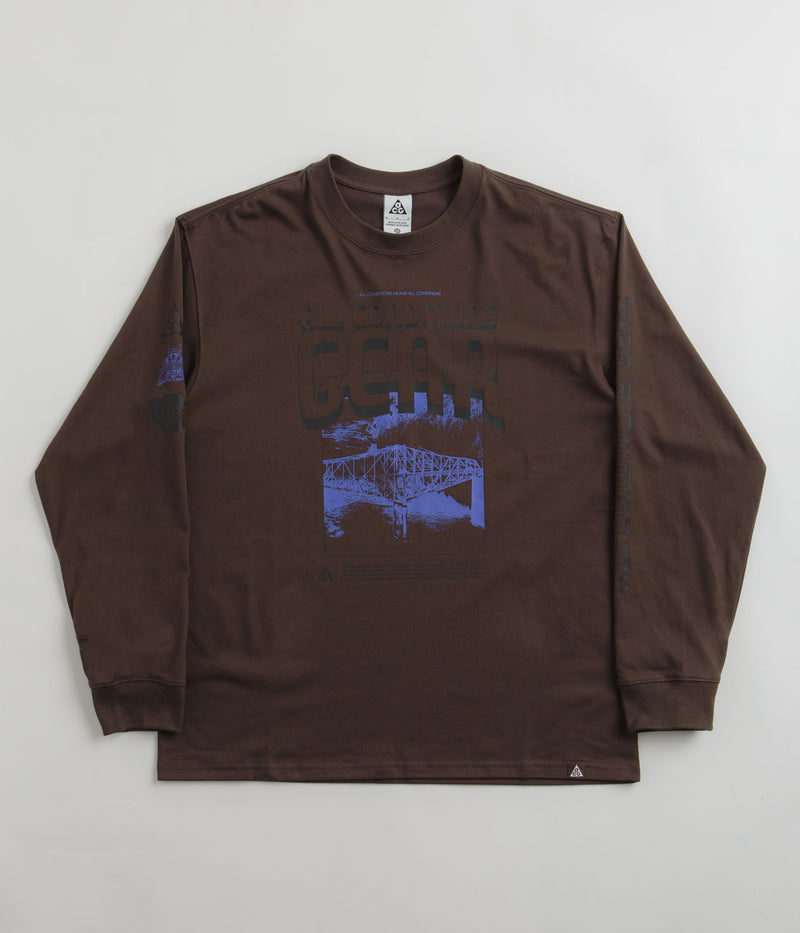 Nike ACG Bridge of Gods Long Sleeve T-Shirt in Baroque Brown