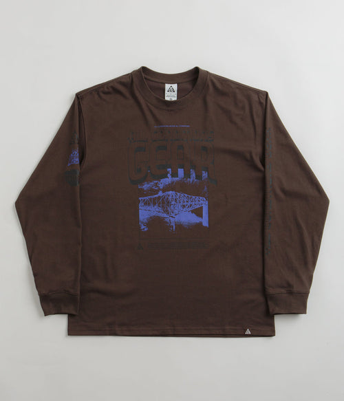 Nike ACG Bridge of Gods Long Sleeve T-Shirt in Baroque Brown