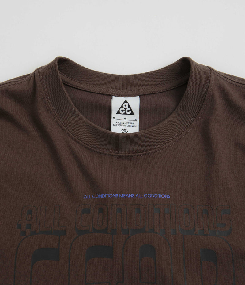 Nike ACG Bridge of Gods Long Sleeve T-Shirt in Baroque Brown
