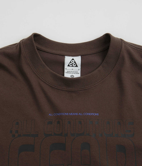 Nike ACG Bridge of Gods Long Sleeve T-Shirt in Baroque Brown
