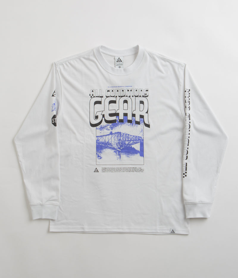 Nike ACG Bridge of Gods Long Sleeve T-Shirt in Summit White