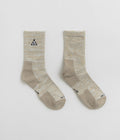 Nike ACG Everyday Cushioned Crew Socks in Light Bone and Volt / Khaki / Black