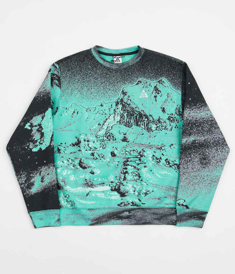 Nike ACG Fleece Crewneck Sweatshirt in Light Menta and Summit White