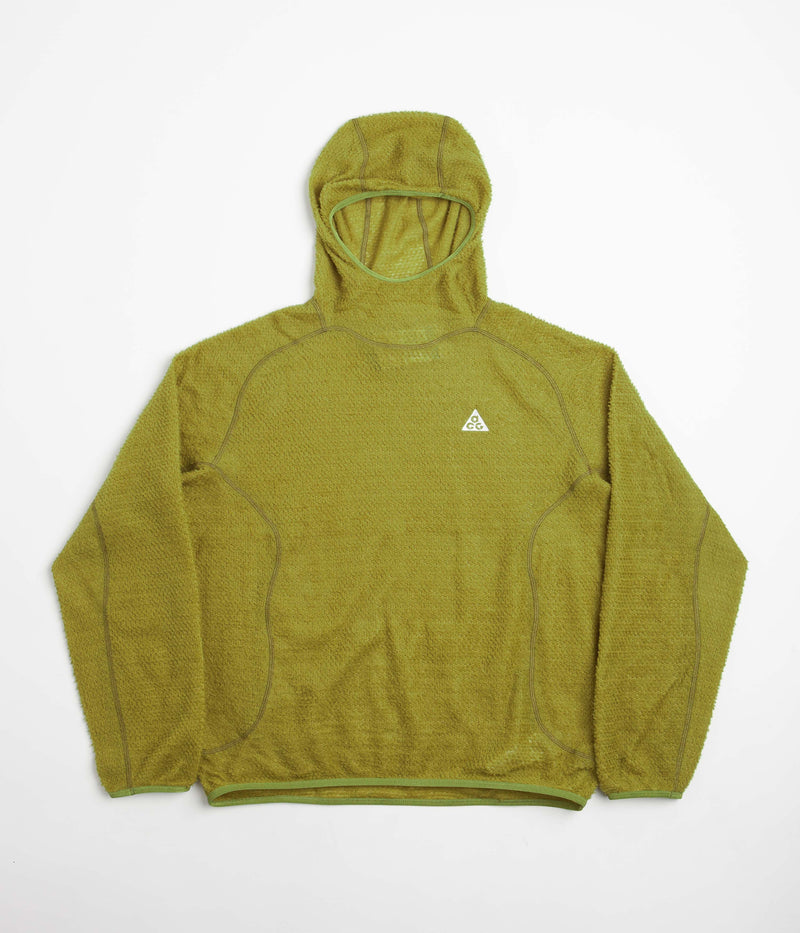 Nike ACG Lichen Caps Hoodie in Moss and Speed Yellow / Summit White