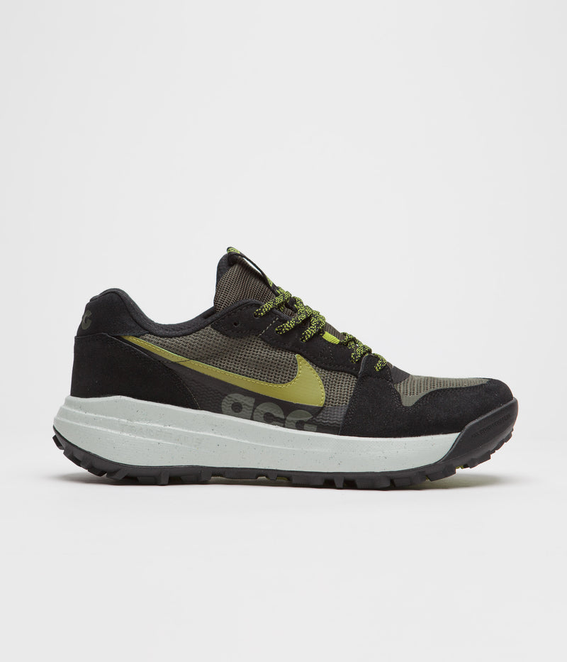 Nike ACG Lowcate Shoes in Cargo Khaki and Moss and Black - Bright Cactus