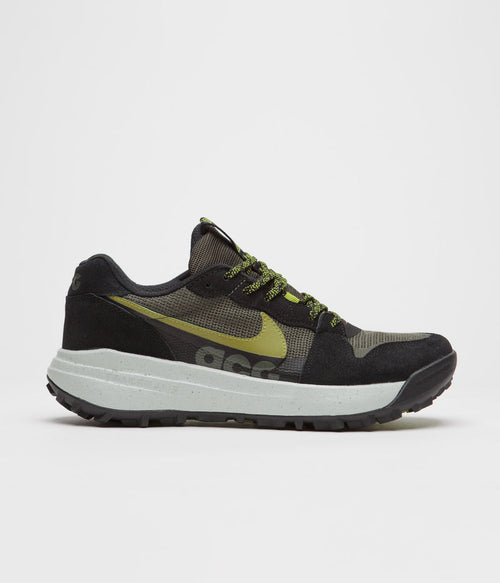 Nike ACG Lowcate Shoes in Cargo Khaki and Moss and Black - Bright Cactus