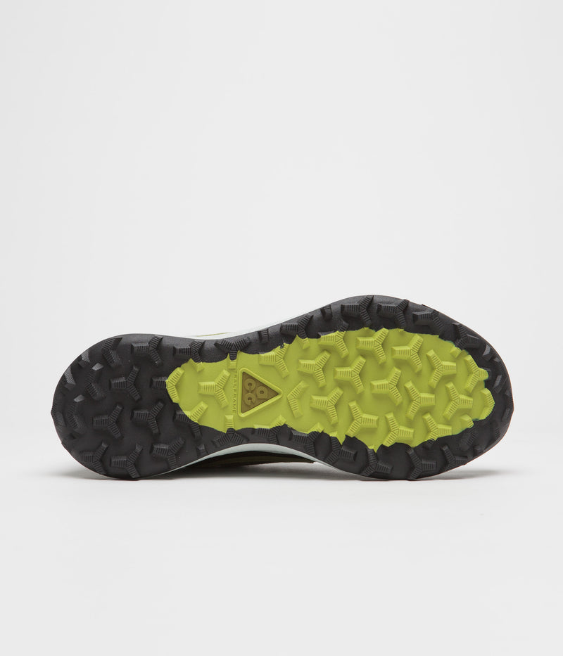 Nike ACG Lowcate Shoes in Cargo Khaki and Moss and Black - Bright Cactus
