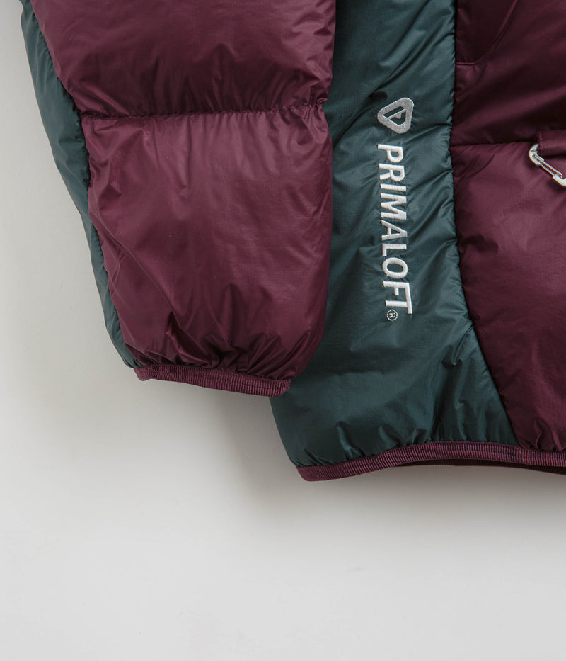 Nike ACG Lunar Lake Puffer Jacket in Night Maroon and Deep Jungle / Summit White