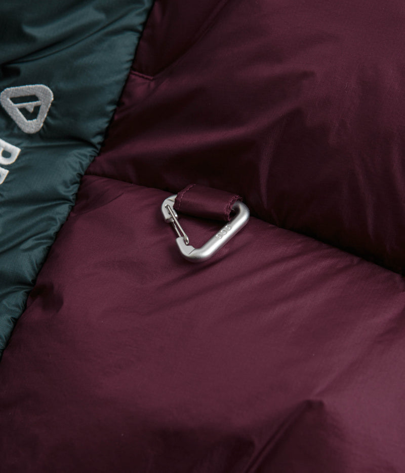 Nike ACG Lunar Lake Puffer Jacket in Night Maroon and Deep Jungle / Summit White