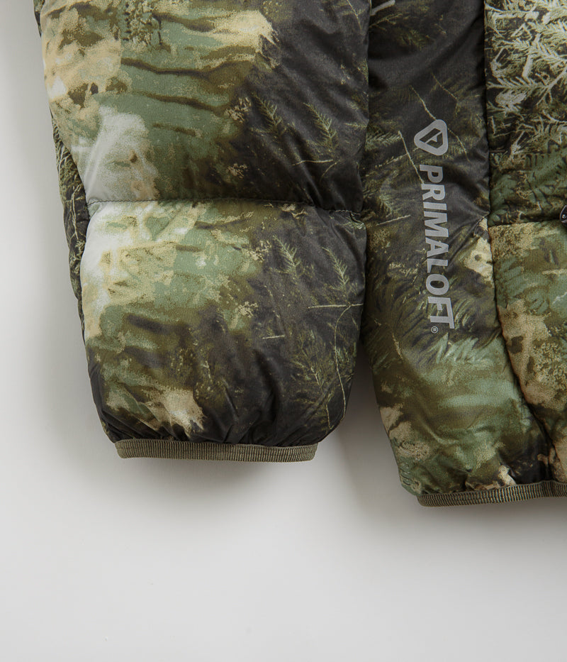 Nike ACG Lunar Lake Puffer Jacket in Oil Green and Medium Olive / Reflective Silver