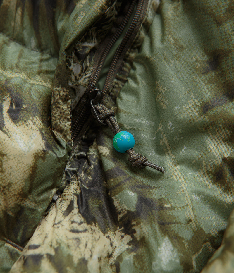 Nike ACG Lunar Lake Puffer Jacket in Oil Green and Medium Olive / Reflective Silver
