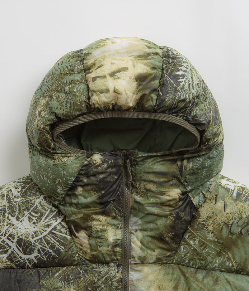 Nike ACG Lunar Lake Puffer Jacket in Oil Green and Medium Olive / Reflective Silver