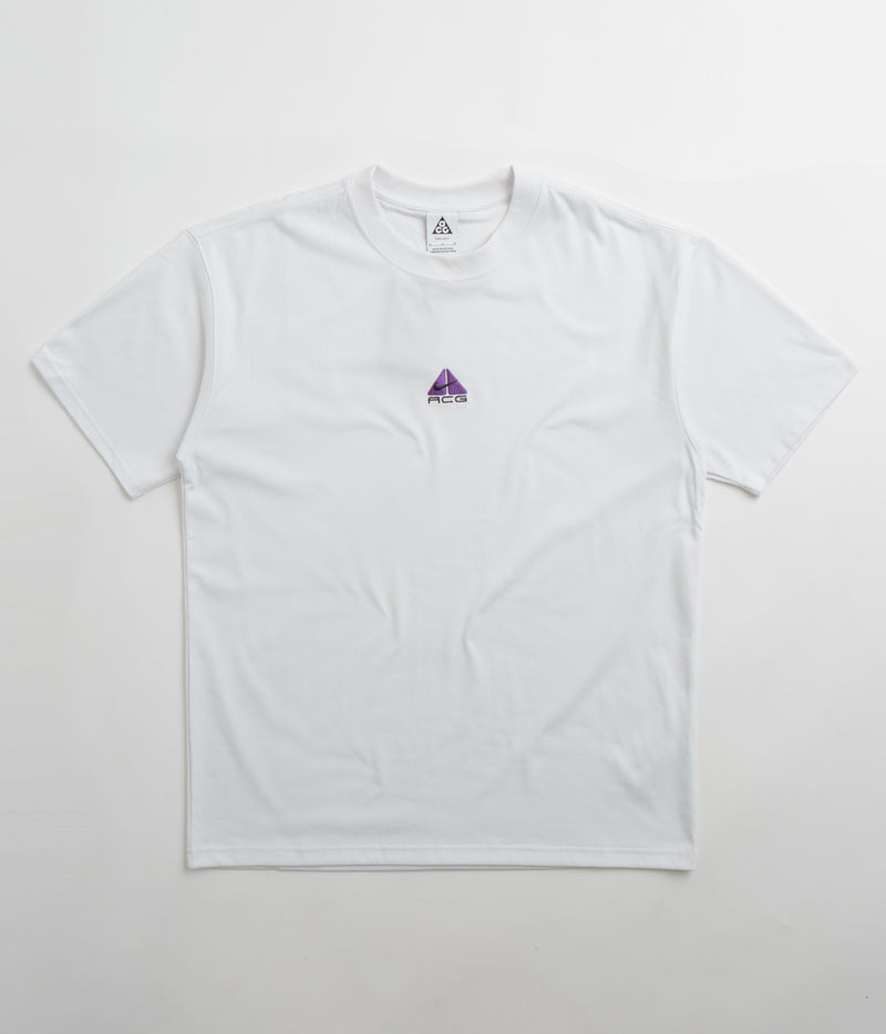 Nike ACG Lungs T-Shirt in Summit White and Purple Cosmos