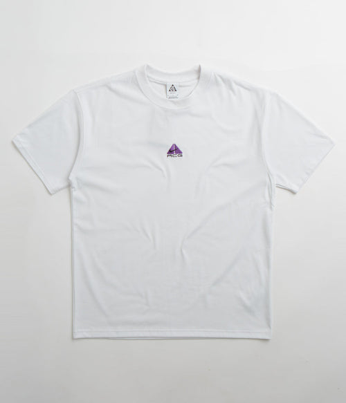 Nike ACG Lungs T-Shirt in Summit White and Purple Cosmos