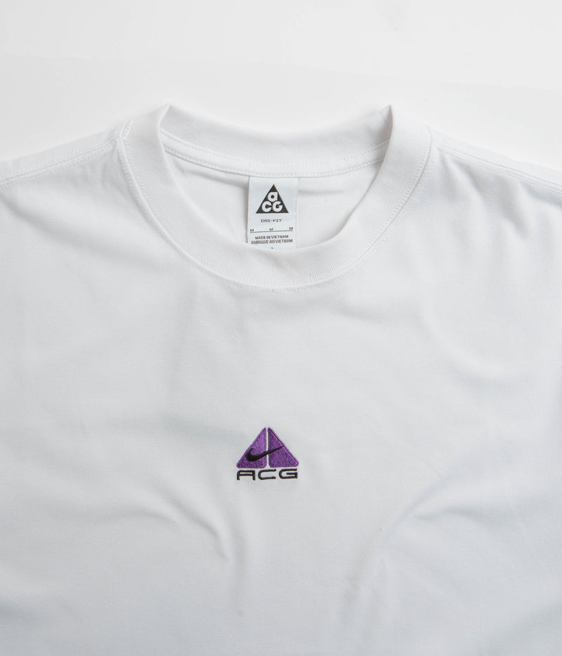 Nike ACG Lungs T-Shirt in Summit White and Purple Cosmos