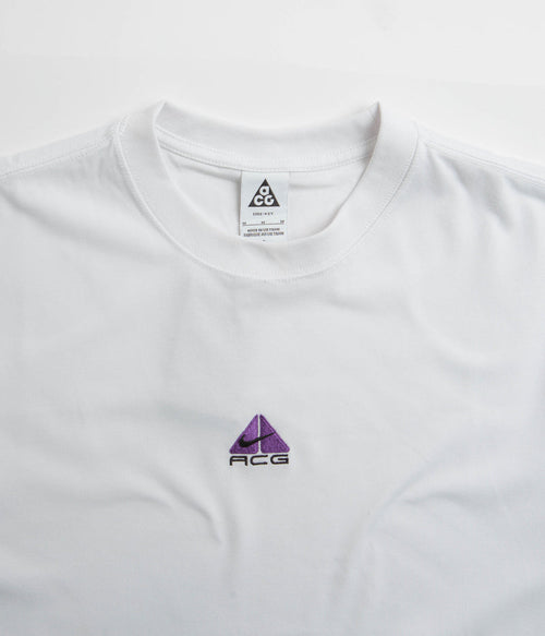 Nike ACG Lungs T-Shirt in Summit White and Purple Cosmos