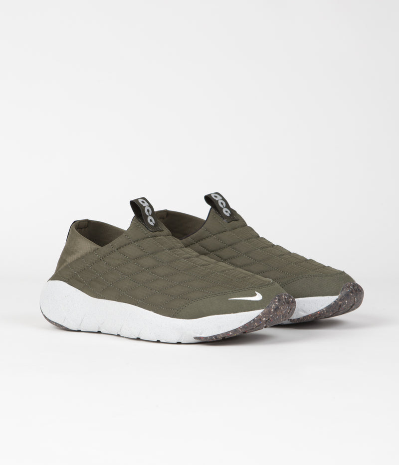 Nike ACG Moc 3.5 Shoes in Cargo Khaki and Summit White and Cargo Khaki