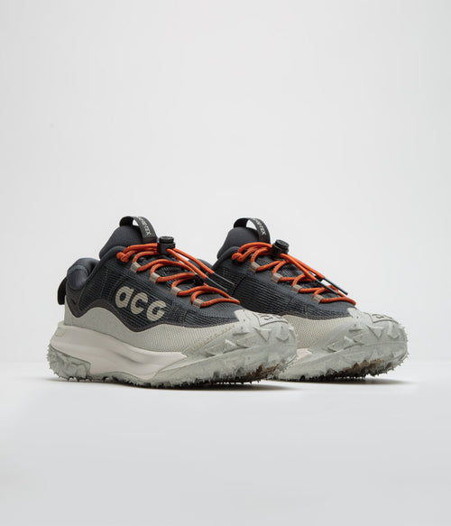 Nike ACG Mountain Fly 2 Low GTX Shoes in Dark Smoke Grey and Khaki and Light Orewood Brown