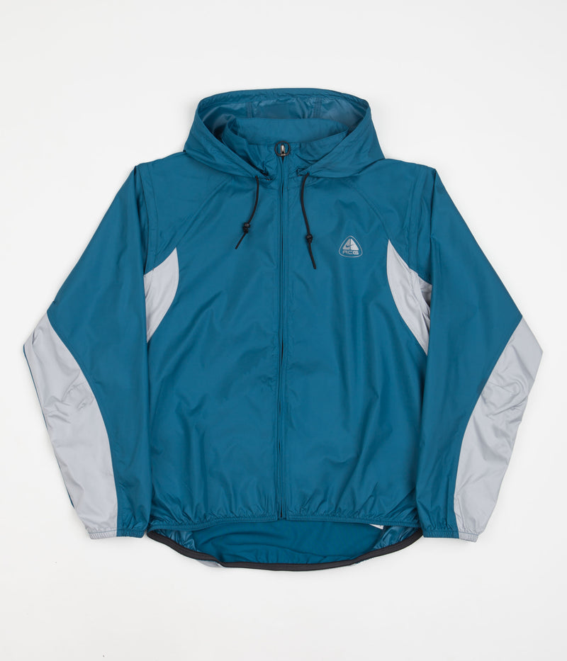 Nike ACG Oregon Series Micro Shell Jacket in Green Abyss and Black / Wolf Grey / Wolf Grey