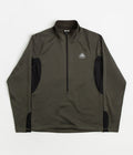 Nike ACG Oregon Series Polartec Zip Sweatshirt in Cargo Khaki and Black / Wolf Grey