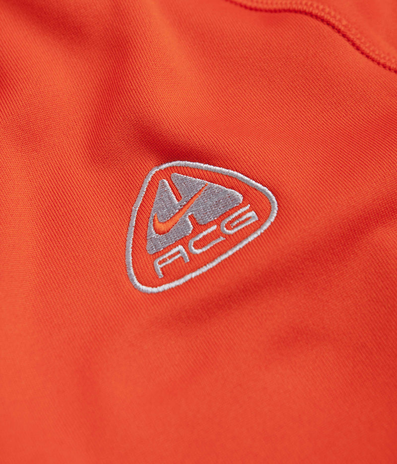 Nike ACG Oregon Series Polartec Zip Sweatshirt in Picante Red and Black / Wolf Grey