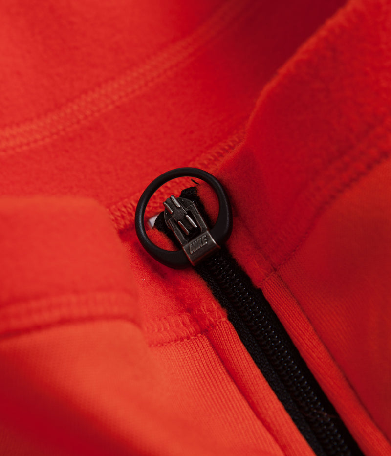 Nike ACG Oregon Series Polartec Zip Sweatshirt in Picante Red and Black / Wolf Grey