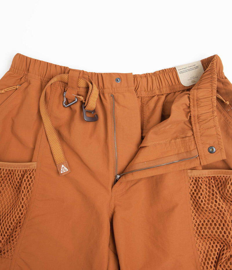 Nike ACG Snowgrass Cargo Shorts in Dark Russet and Monarch / Summit White
