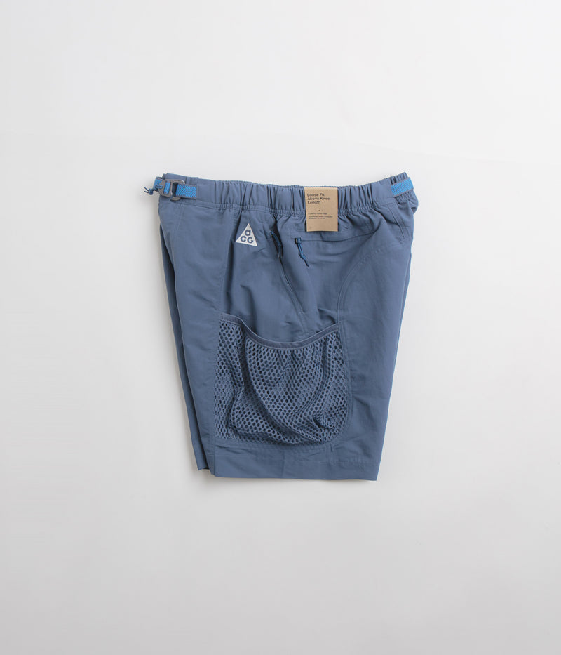 Nike ACG Snowgrass Cargo Shorts in Diffused Blue and Summit White