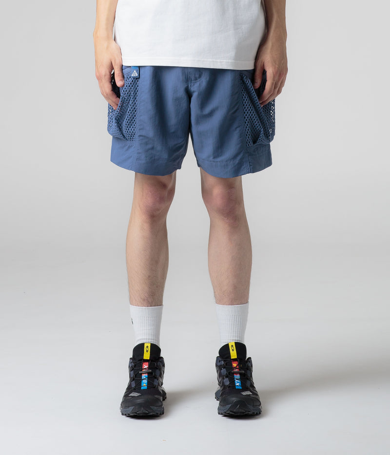 Nike ACG Snowgrass Cargo Shorts in Diffused Blue and Summit White