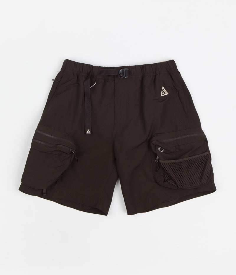Nike ACG Snowgrass Cargo Shorts in Velvet Brown and Black / Sanddrift