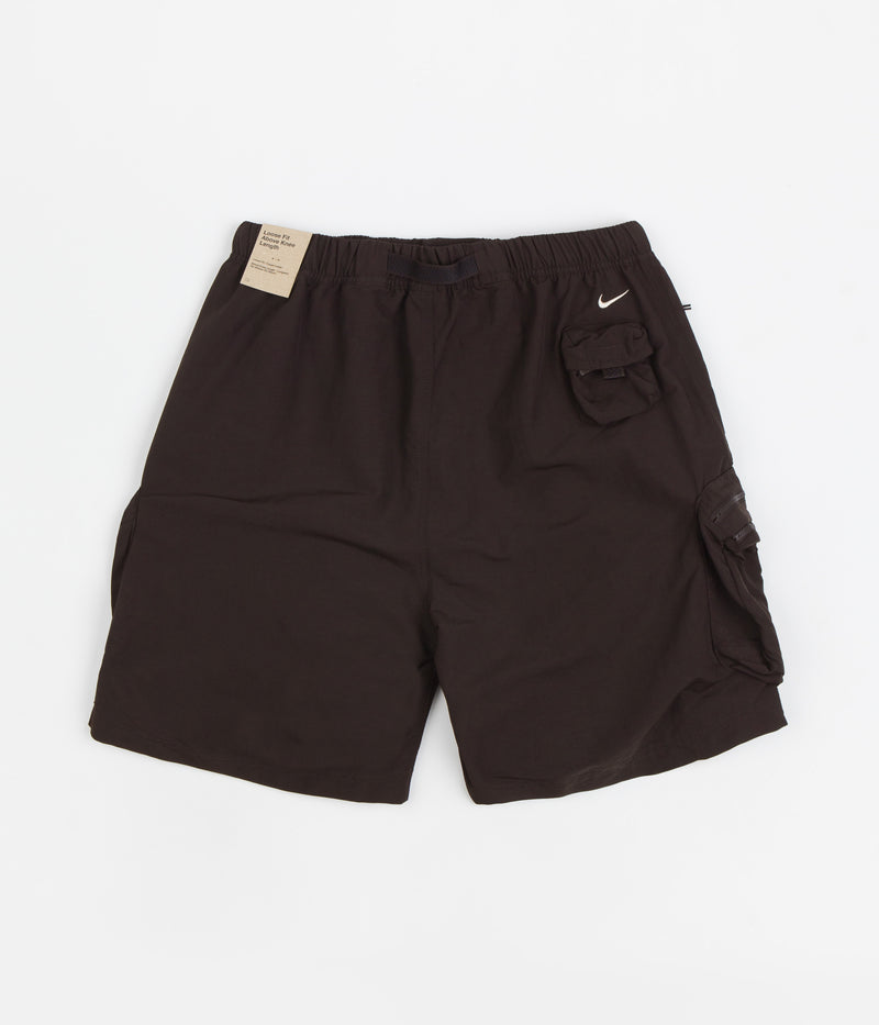 Nike ACG Snowgrass Cargo Shorts in Velvet Brown and Black / Sanddrift